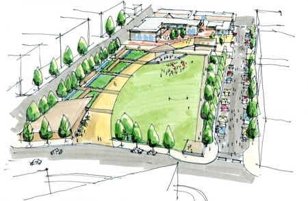 City of Redmond planners and consultants envision a Downtown Central Park that will incorporate open green space with places to stroll