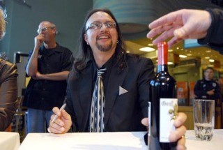 Queensryche vocalist Geoff Tate signed bottles of his wine