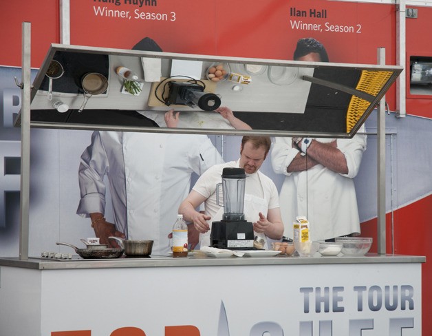 The wildly popular 'Top Chef' tour bus made its first-ever stop in the Northwest last weekend — and one of the stops was in Redmond. Season 6 contestants Ash Fulk (pictured)