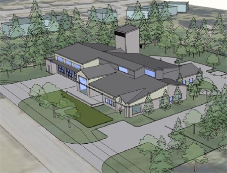 An artist's rendering of the new Fire Station 17 at 16917 NE 116th St.