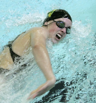 Redmond’s Heather Harper placed second in the 100-yard freestyle at Saturday’s 4A Kingco Championships. She also swam the second leg on the Mustangs’ winning 200 medley relay.