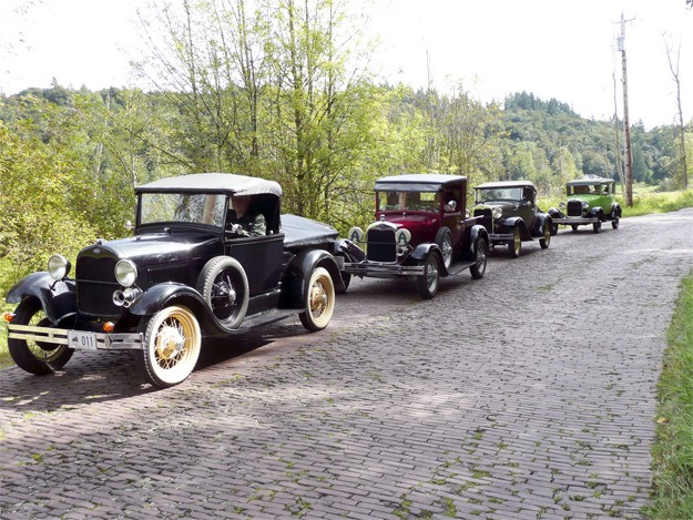 Redmond residents George and Ila Sage led the vintage auto tour in their 1929 Roadster Model A pickup.