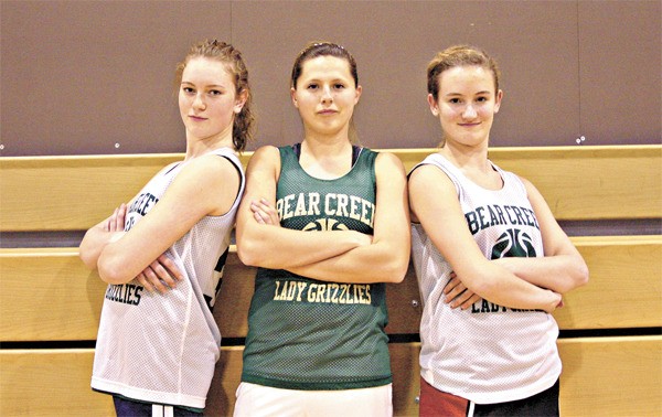 The Bear Creek girls' basketball team's tri-captains