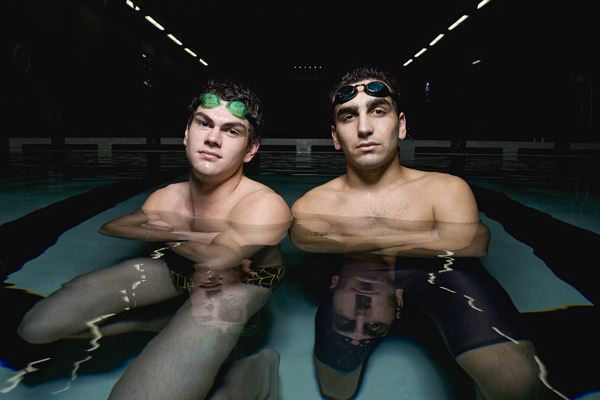 Redmond High boys' swim and dive team captains Kevin Creekmore (left) and Alec Stohl will be the leaders in the pool for the Mustangs this winter. Both will contribute in the freestyle and relay events.