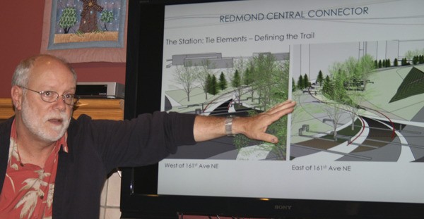 Craig Larsen discussed the Redmond Central Connector last Friday at the Redmond Senior Center.
