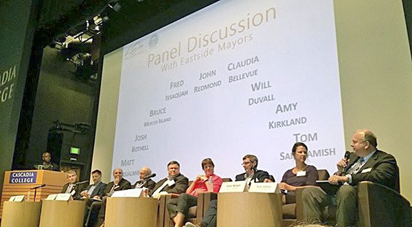 Eastside mayors discuss their respective cities and neighboring ones at last week’s event.
