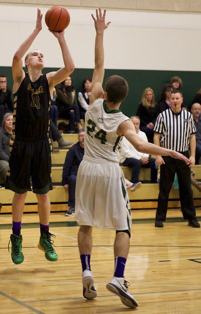Overlake's Charlie Friend launches a shot during a recent game.