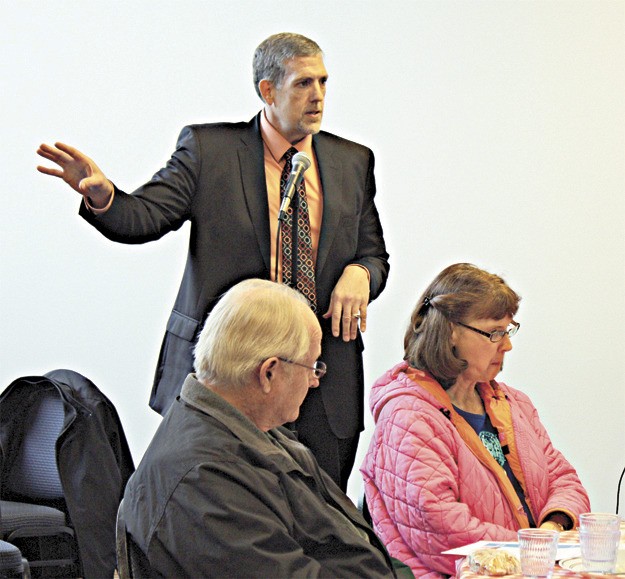 Lake Washington School District Superintendent Dr. Chip Kimball spoke at the Redmond Senior Center on Monday. Kimball discussed  the district's capital projects levy