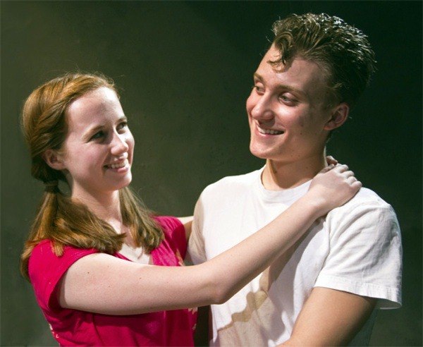 Redmond High School students Laura McFarlane (left) and Taylor Stutz star as 'good girl' Sandy Dumbrowski and 'bad boy' Danny Zuko in SecondStory Repertory's school version of 'Grease