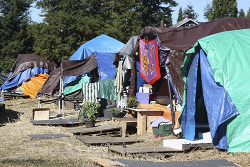 Here’s a glimpse inside Tent City 4 last Friday afternoon at Redwood Family Church in Redmond.