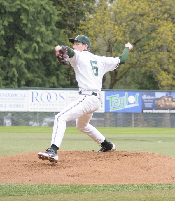 Redmond High School senior Adam Cline pitched a complete game in a 4-3 win against Inglemoor Tuesday night.