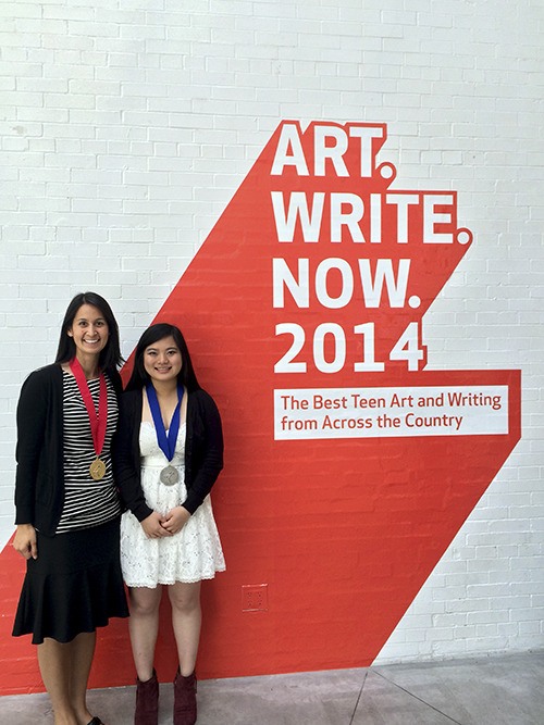 The Bear Creek School's Trinity Osborn and Shi (Roxanne) Li at the 2014 Scholastic Art & Writing Awards at Carnegie Hall.