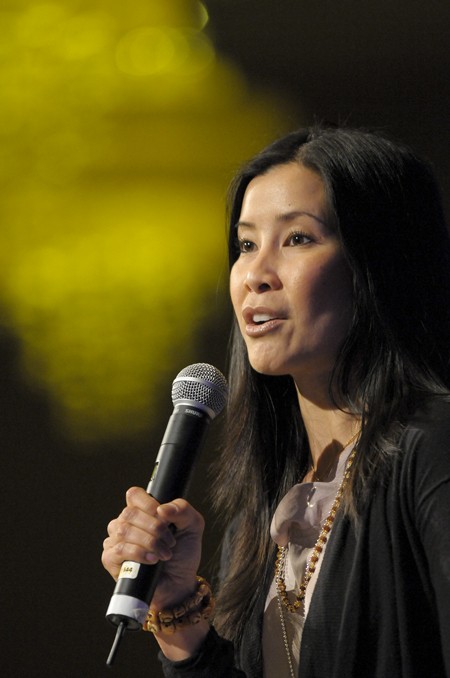 CNN journalist Lisa Ling gives the keynote address during the Hopelink's 'Reaching Out' benefit luncheon at the Hyatt in Bellevue on Monday.