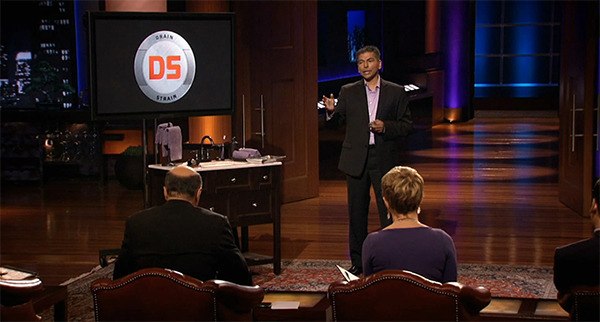Nashaud Ali pitches the Drain Strain to potential investors on ABC's 'Shark Tank.'