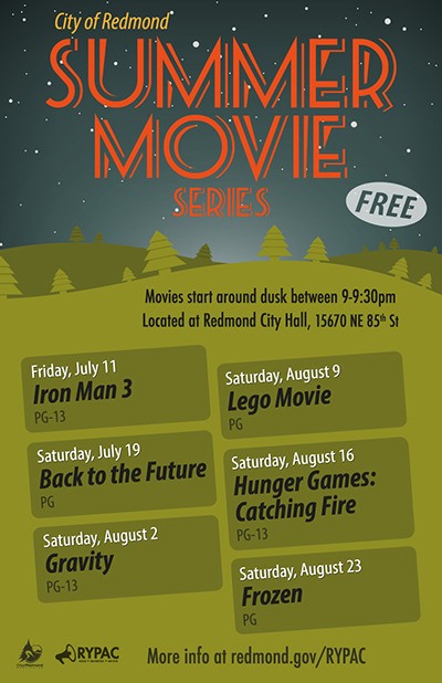 Here is the schedule for RYPAC's Summer Movie Series.