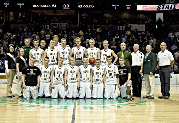 The Bear Creek boys' basketball team