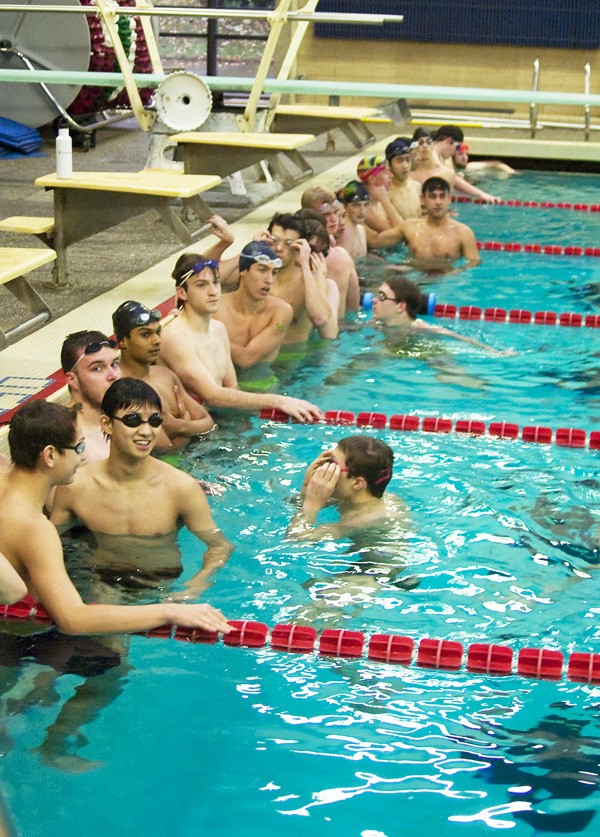 The Redmond High boys' swim team