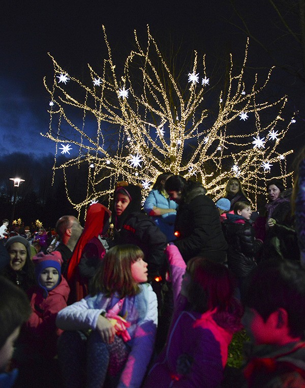 People enjoy last year's Redmond Lights festival on the City Hall campus.