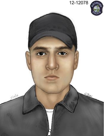 Redmond police are currently looking for a white or light-skinned Latino male of medium build suspected of attacking a Redmond woman Tuesday morning. He was wearing a dark-colored baseball hat and a white t-shirt underneath a dark colored sweatshirt or jacket. The suspect was also described as having a strong foreign accent — possibly Spanish.