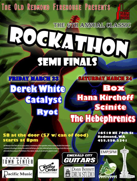 The Rockathon Semifinals will be March 23-24 and feature seven musicians and be held at the Old Redmond Fire House Teen Center.