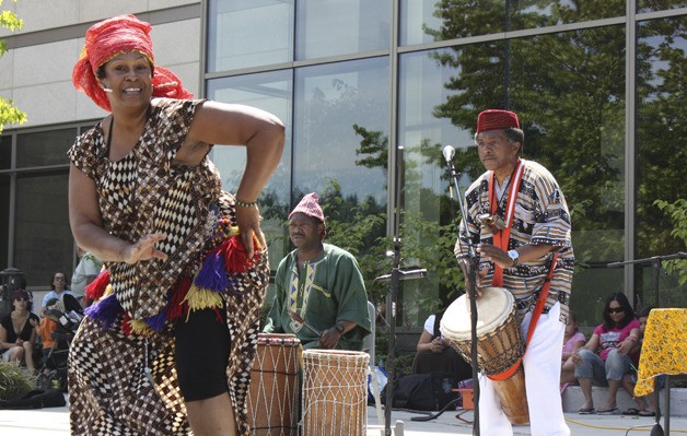The Adefua African Music and Dance group gives a lively