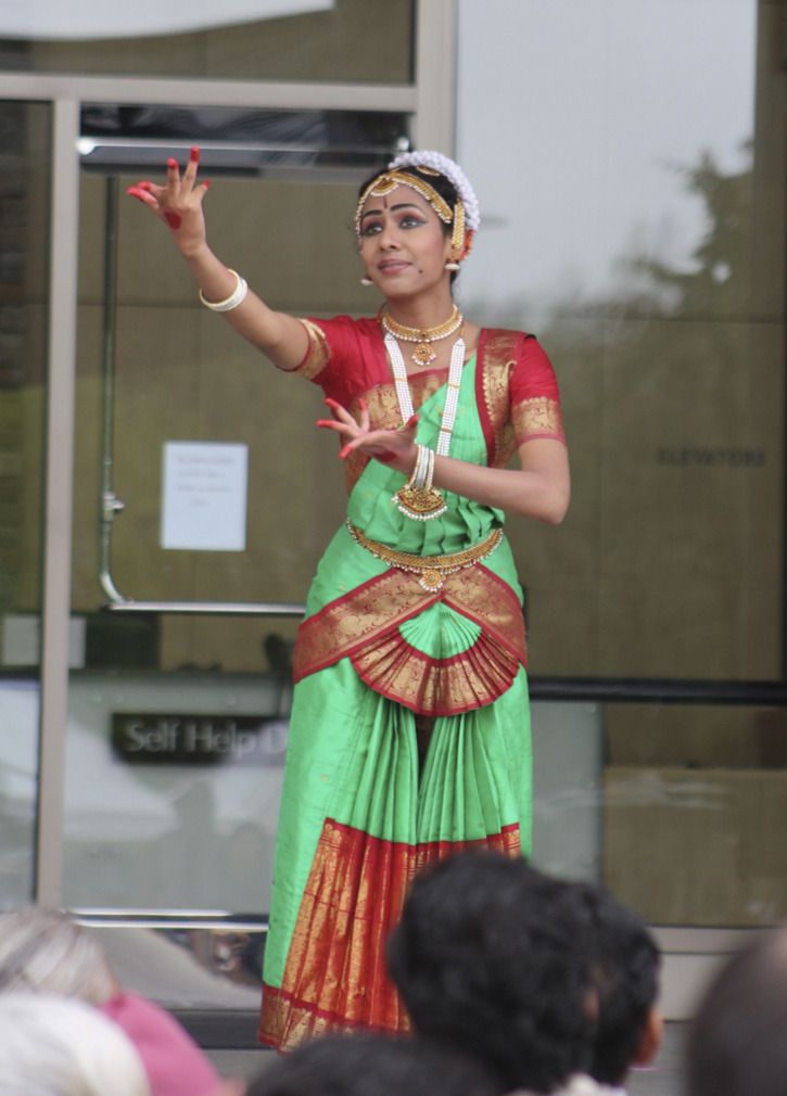 Monica Devaraju performs a Bharathanatyam dance at Ananda Mela on Sunday.