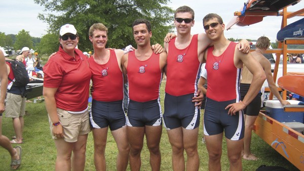 The Sammamish Rowing Association men’s quad placed fifth at the recent U.S. Rowing Youth National Championships. From left
