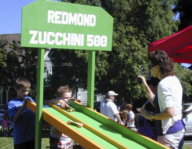 The Zucchini 500 was one of the most popular kids' events at last year's Saturday Market. Zucchinis are used as the race cars' bodies and carrots used for wheels.