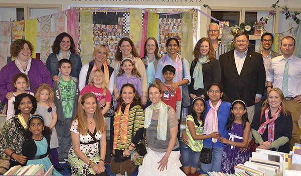 Audubon Elementary School art docents and students with Redmond Mayor John Marchione (second row