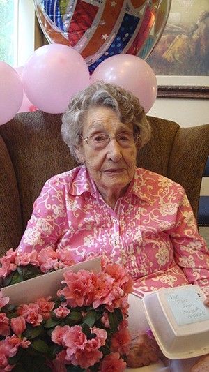 Alice Sophia Kuske at her 107th birthday party.