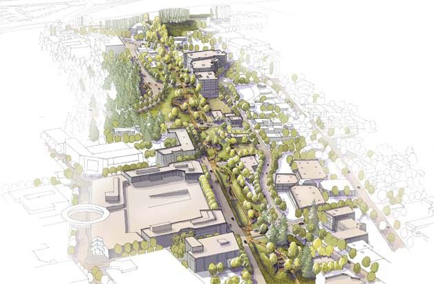 A conceptual drawing of what the Redmond spur of the Burlington Northern Santa Fe (BNSF) Corridor might look like in the future