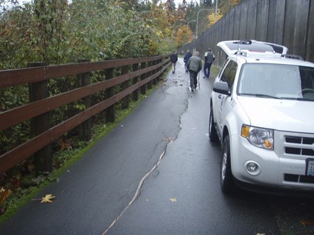 A 200-foot cracked portion of Sammamish River Trail just north of Marymoor Park needs to be replaced