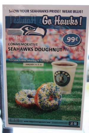 Football fever equals Seahawks commemorative doughnuts at Top Pot.