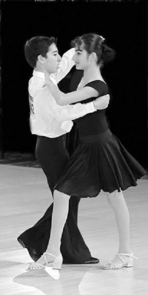 Max Levin and Margaret Stepaniants placed first in the Latin category at the SnowBall Classic