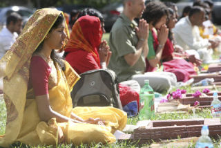 Devotees participate in MahaSaptaYagam