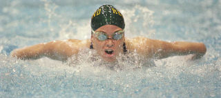 Maureen Cardwell won the 100 butterfly and 50 free state titles last fall. She is hoping to be the first Redmond swimmer to win back-to-back titles since 1997.
