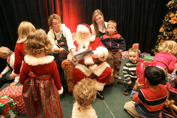 Santa reads the book