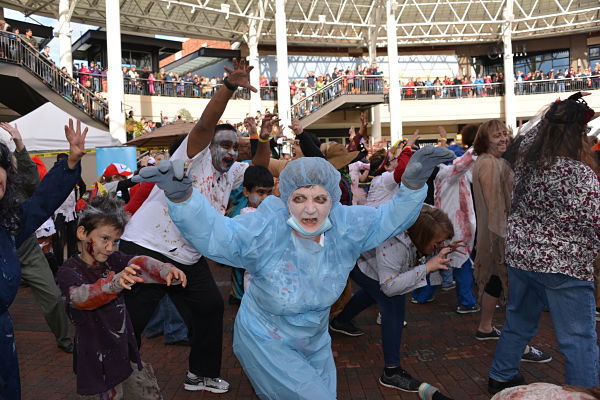 It was all about zombies dancing to 'Thriller' on Saturday at Redmond Town Center.