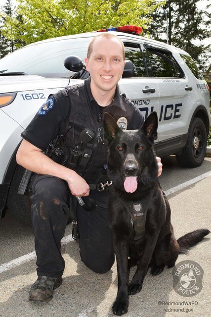 Redmond Police Department officer Dan Smith with K-9 partner Remy. Courtesy photo