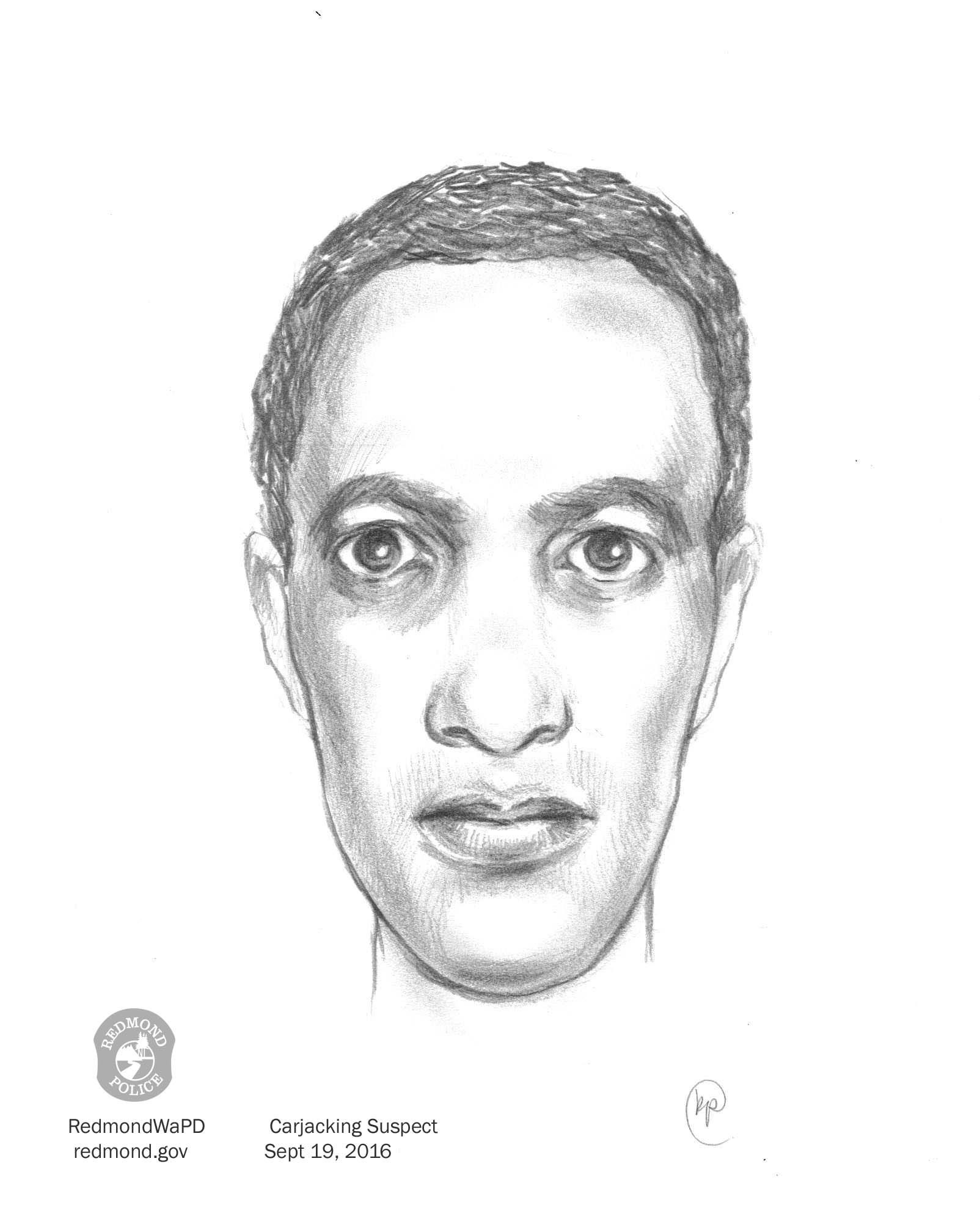 A sketch of the carjacking suspect