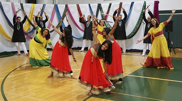 The Overlake School fifth-graders and faculty/staff participate in the Indo/Pak dance.
