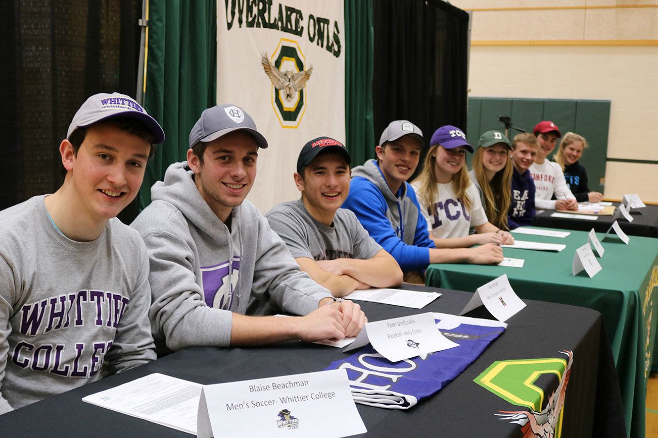 Overlake athletes thrilled to play at college level next season