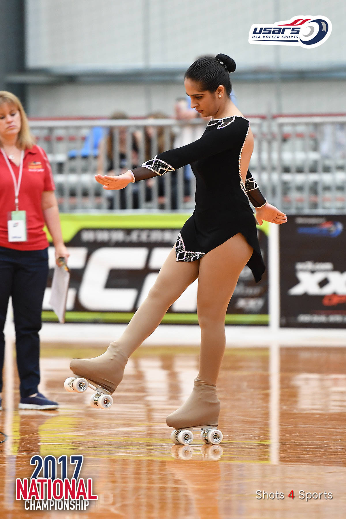 Natasha Kacharia performs at the US Roller Figure Skating Nationals. Courtesy of Shots 4 Sports