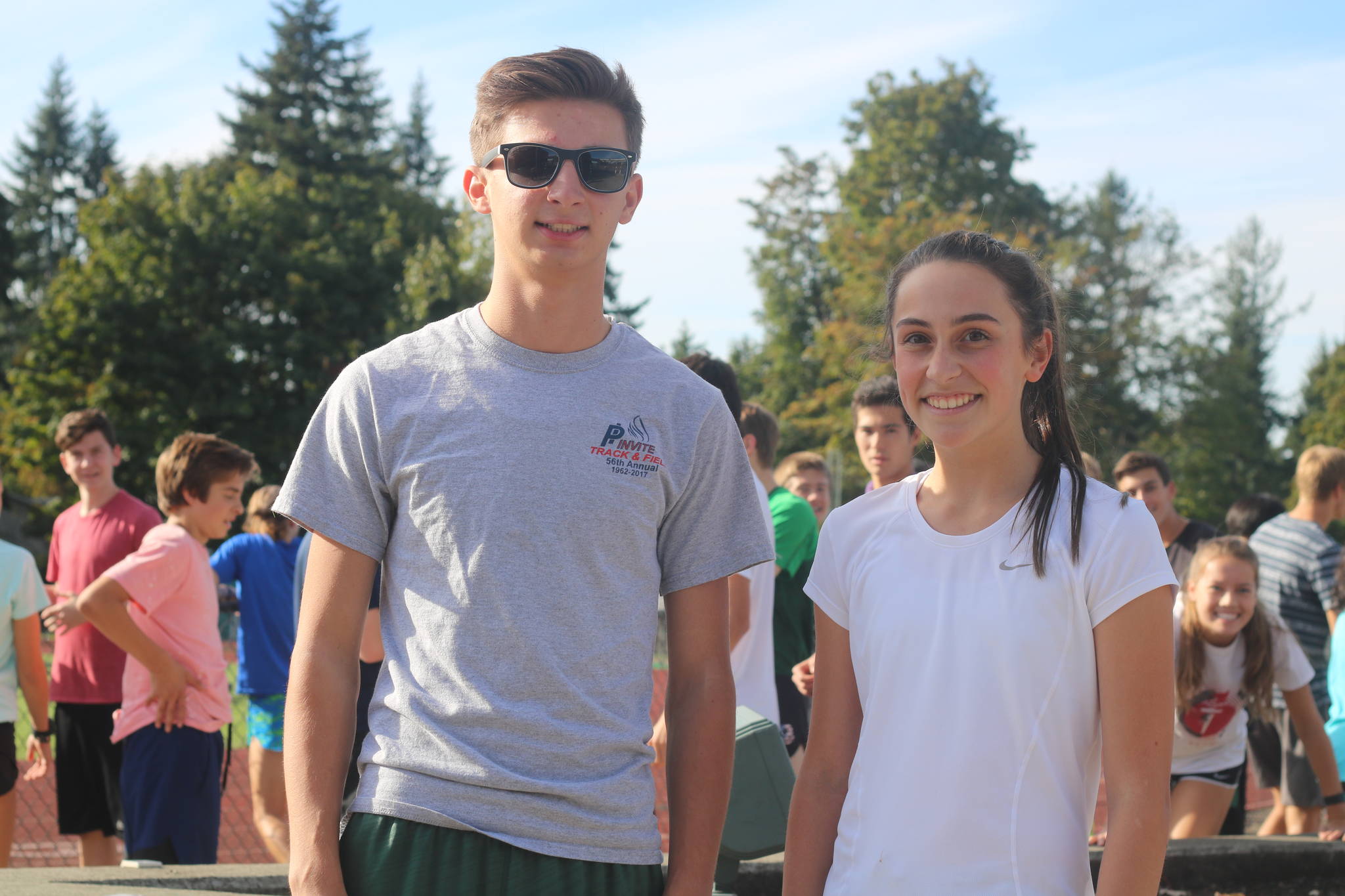 Redmond High’s George Cretu and Chloe Connolly are the Mustangs’ top runners this season. Andy Nystrom/Redmond Reporter