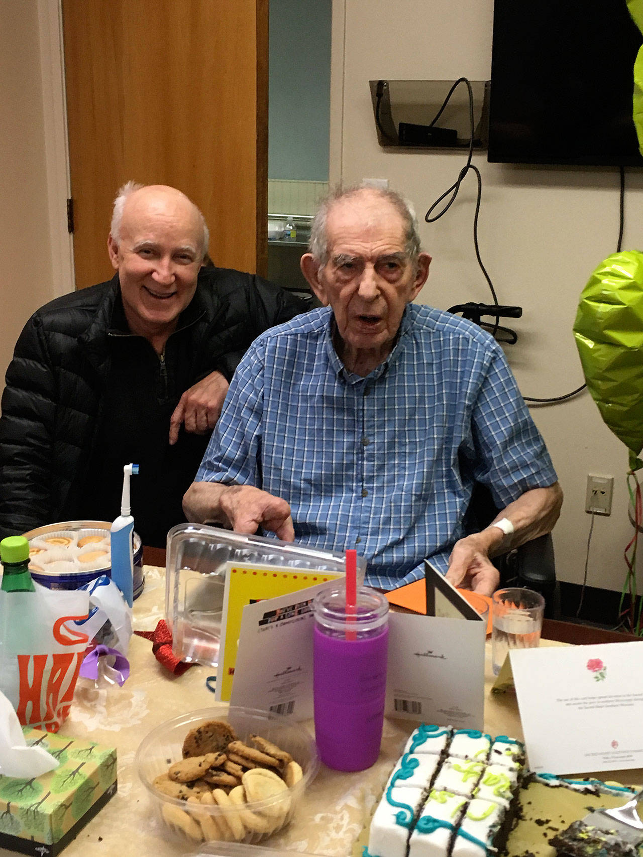 George Mosebar at a birthday celebration at the Redmond Senior Center. He turned 101 on March 26. Courtesy photo