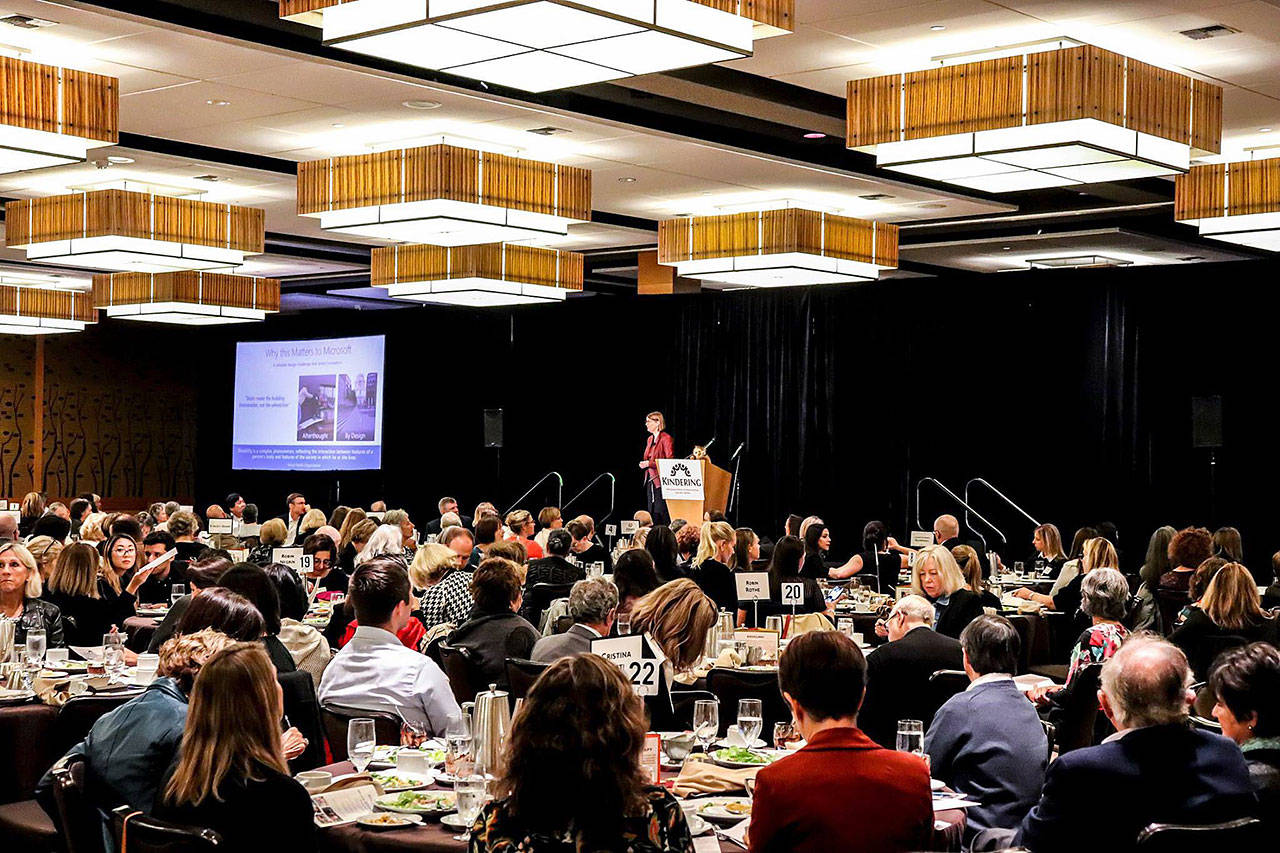 Keynote speaker Jenny Lay-Flurrie, Microsoft’s Chief Accessibility Officer, spoke of creating technologies, workplaces, and communities that celebrate and harness the power of people of all abilities, and how she has found strength through her own disability. Madison Miller/staff photo.