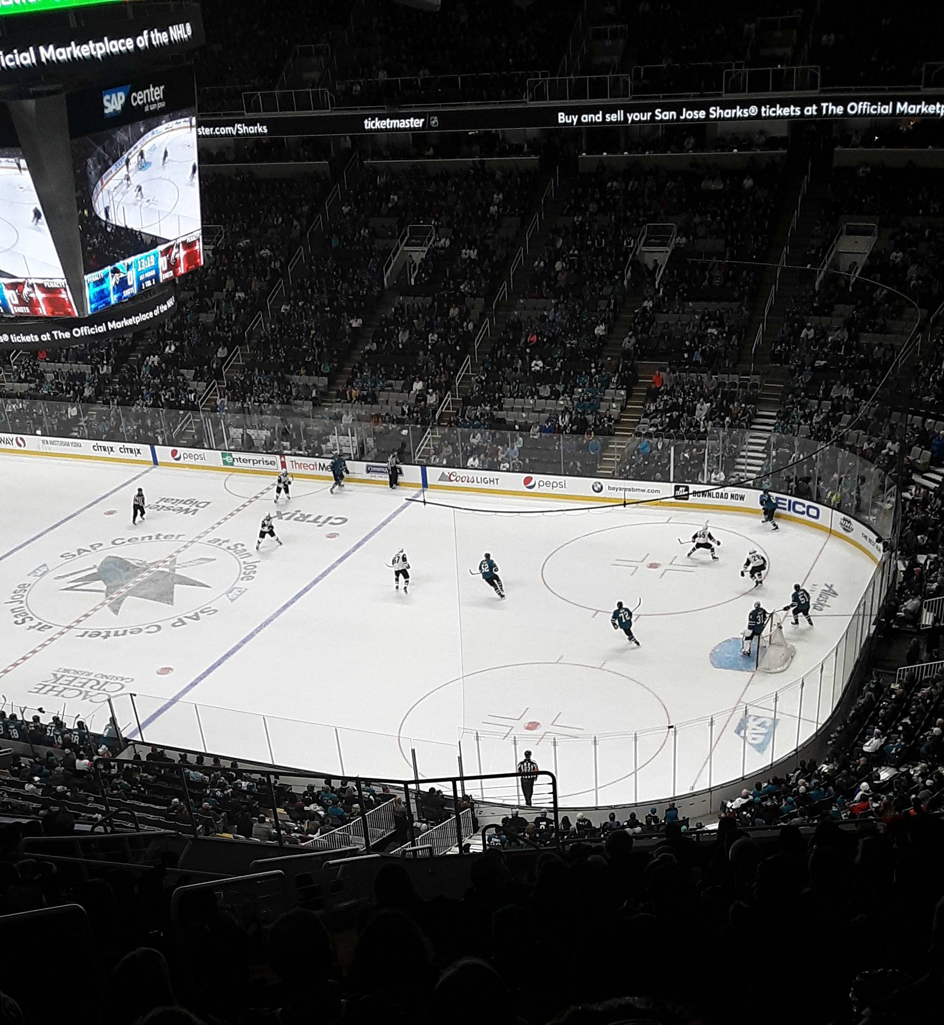 There were plenty of hockey thrills between the Sharks and Coyotes in San Jose. Andy Nystrom / staff photo