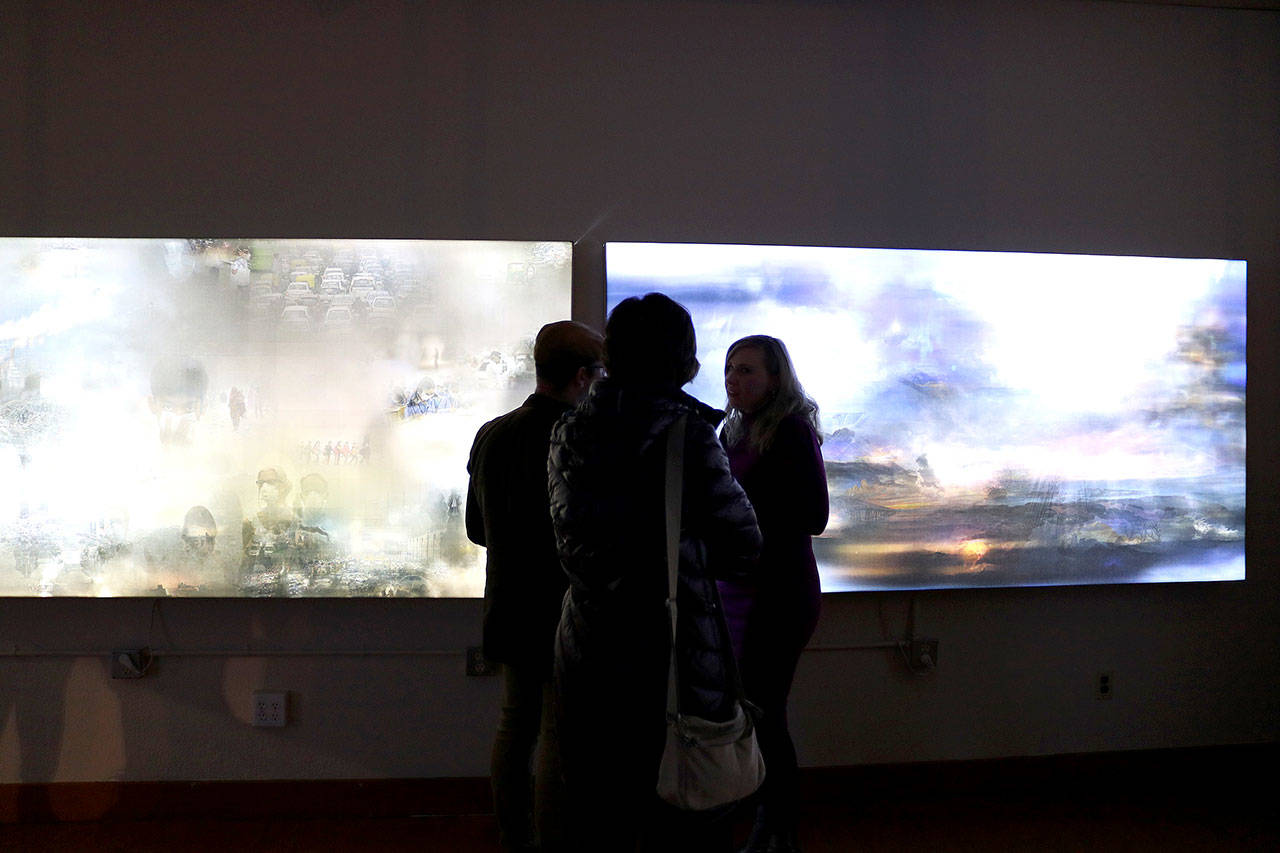 Attendees had the opportunity to ask Petrić questions about her installations on Feb. 22. Stephanie Quiroz/staff photo.
