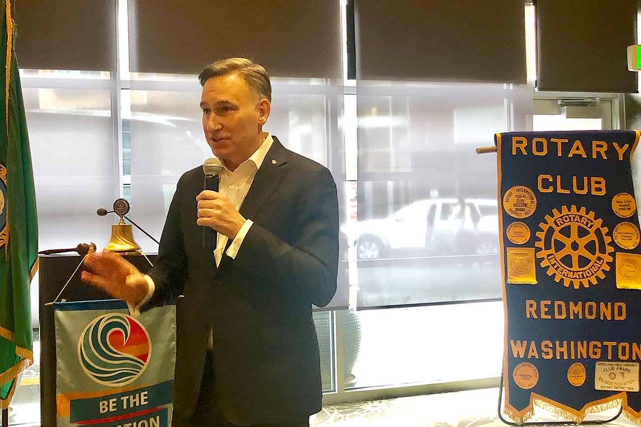 King County Executive Dow Constantine visits Redmond Rotary Club to talk about the region’s most pressing issues on March 7. Photo courtesy of King County