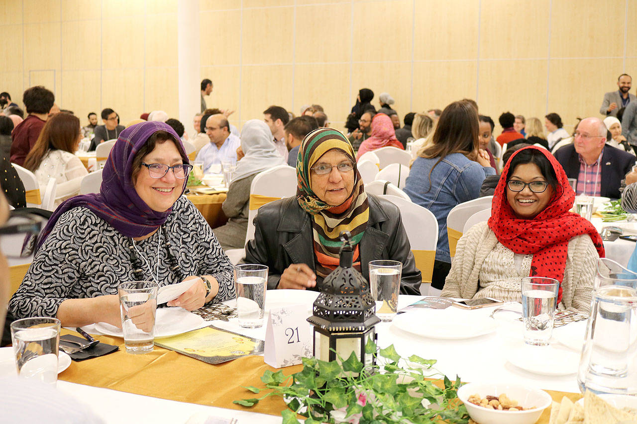 More than 400 people broke bread together in celebration of the Islamic month of Ramadan at the annual Interfaith Iftar hosted by the Muslim Association of Puget Sound (MAPS) on May 15. Stephanie Quiroz/staff photo
